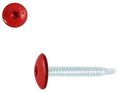 Vis penture autoperceuses 4,8x38 mm RAL 3020 rouge signalisation zinguées par 50