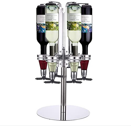 MXXHFC Likörspender mit 6 Flaschen, drehbarer Trinkausgießer Federrahmen Home Bar Party Trinklikörstation für Wein, Bier, Spirituosen, Wodka, Cocktail
