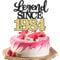 SYKYCTCY 1 Pack Legend Since 1985 Cake Topper Glitter Happy 40th Birthday Cake Pick 40 Fabulous Cake Decorations for Cheers to 40th Birthday Wedding Anniversary Party Supplies Gold (Black Gold, 40th)