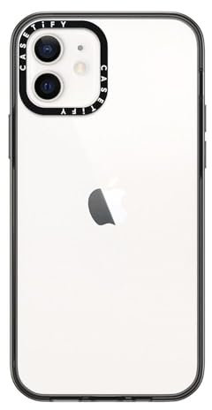 CASETiFY Compact Schutzhülle für iPhone 12 Hülle [2X Militärqualität Fallgetestet / 1,2 m Fallschutz] – Transparent Schwarz