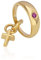 NKlaus Kettenanhänger kleiner Taufring Rubin Kreuz 333 Gelb Gold 11,6mm Glanz für Mädchen 9561