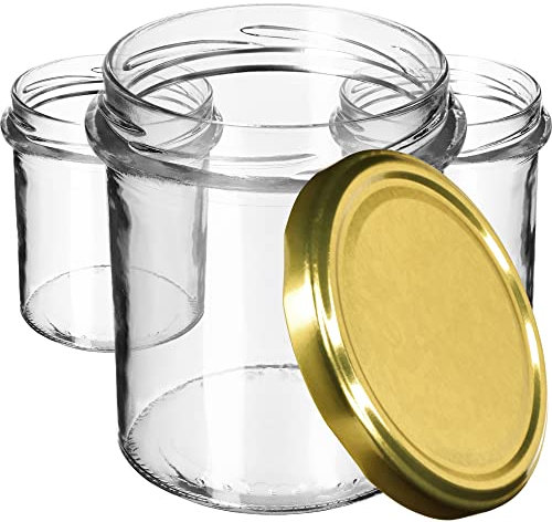 KADAX 10st 350ml Einmachgläser mit Schraubdeckel fi82 mm, Vorratsgläser für Pilze, Konfitüren, Honig, Marmeladengläser mit Deckel, Luftdichte Gläschen zum Verschenken, Schraubgläser
