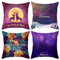 Lieson Kissenbezüge Weihnachten, Kissenbezüge Couch Deko Kissenhülle 45x45 4er Set Lila Hirsch Love You to The Moon, Polyester