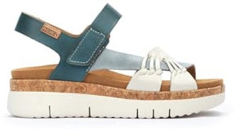Pikolinos Keilsandalen in Leder Palma für Frauen Farbe Azul