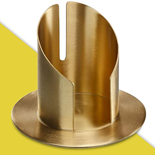 WikaKerzen Kerzenleuchter für Kerzen - Kerzenständer in Silber & Gold gebürstetem Messing Metall - Kerzenhalter für Hochzeits-, Kommunions- & Taufkerzen (Ø 7cm, Gold)