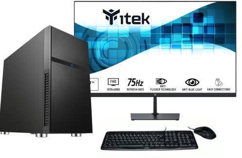 PC Desktop Computer Mini Completo I7 11700 4.90 GHz 8 Core 16 Thread HD 1 TB Ram 16 GB Monitor 24 Tastiera Mouse Windows 11 Pro Wi-fi