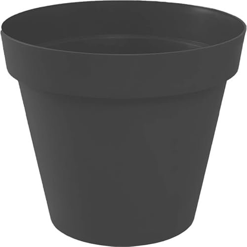 EDA Plastiques Pot Rond Toscane - 40x32cm - 23L - Anthracite