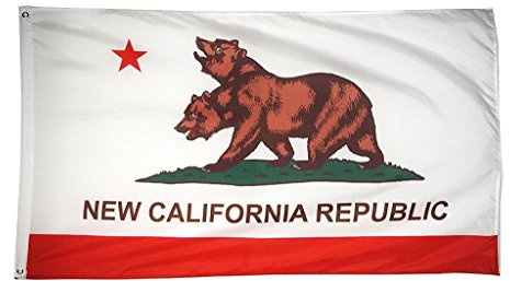 Bandera de 3 x 5 pies (sin mástil), bandera de la República de California, 3 x 5 pies, poliéster con ojales de latón