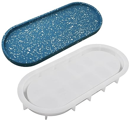 LUOFANG Ovale Untersetzer Silikonform, DIY Aschenbecher, Zement Gips Tablett Form, Untersetzer, Epoxidharz, Gussformen, Basteln, Heimdekoration