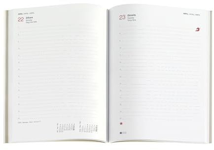 Miquelrius - Nachfüllpack Jahreskalender 2024, Tagesseite, Größe Plus 155 x 213 mm (ähnlich A5), Katalanisch, Portugiesisch und Englisch