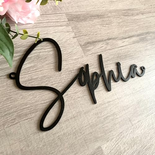 Nombres de metálico personalizados para decoración hogar, Diferentes fuentes, Letrero metal para puerta o pared, Tipo de letra tamaño y color, Decoración habitación infantil, boda, bautizo, comunión