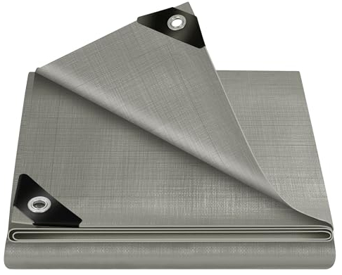 WOLTU Abdeckplane 1,5x2 m wasserdicht, 280 g/m² PE Schutzplane Gewebeplane mit Ösen, UV stabil reißfest LKW Plane, Mehrzweck Abdeckung für Gartenmöbel Holz Pool Trampolin Auto, Grau