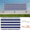 AYLFBFU Sichtschutz Balkon 1.5 x 12m UV-beständig Wetterfest Windschutz, Garten Sichtschutz für Terrasse Garten Zaun, mit Ösen und Kabelbinder, Blau Gestreift
