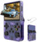 Console di gioco portatile R36S, console per videogiochi palmare retrò Schermo IPS da 3,5 pollici Sistema Linux open source integrato 15000+ giochi, scheda TF 32G+64G, viola