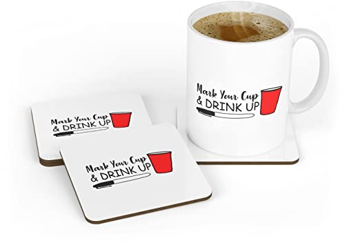 Mark Your Cup & Drink Up 2 - Funny Laugh Ceramic Novelty Coffee Mug Tea Cup Gift