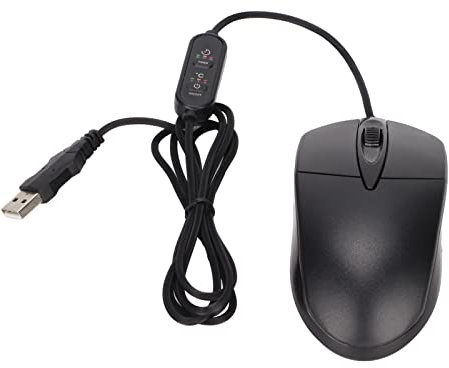 Akozon Ergonomische Beheizte Maus mit Einstellbaren Temperaturen, 1600 DPI, Schwarze Kabelgebundene USB-Handwärmermaus für, OS X-System, Desktop- und Laptop-Nutzung