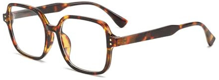 Lairesen Vintage Oversized Blue Light Blocking Glasses - quadratischer Rahmen, phototrope Gläser, große klare Gläser (Schildpatt, x)