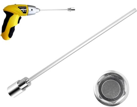 Yuiturt Wohnwagen Kurbel für Akkuschrauber Verlängerung Caravan Kurbel mit 19 mm Mutter, Kurbelstützen Länge 250 mm, 1/4 Zoll Aufsatz für Kurbelstützen für Wohnwagen und Wohnmobile