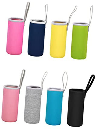 SUPVOX Bouteille d'eau De 550 ML Étui Portable pour Tasse en Acier Inoxydable Verre Plastique Rose Rouge 6 8 X 19 Cm Légère Et Facile À Nettoyer