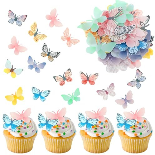72 Stück Esspapier Tortendeko Schmetterling Esspapier Tortendeko Essbare Schmetterlinge Für Torte Essbare Schmetterlinge Muffin Deko Essbare Schmetterlingefür Torte Für Torte Zum Hochzeit Geburtstag