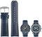 XIRIXX 22mm 23mm blaue Farbe echtes Leder Armband Armband Herrenarmband für Citizen AT8020-54L/JY8078 mit Faltschließe Armband(Blue yellow silver,23mm)