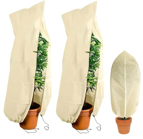 WJWINER 2 Pièces Housse Hivernage Plante Exterieur, Voile D Hivernage pour Plantes Exterieur, Toile Hivernage Plante Exterieur,Voile D Hivernage, pour Tous Types De Plantes Et Arbustes