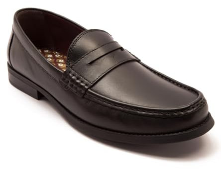 Thomas Crick 'Lakeland' Men's Slip-on Formal Leather Loafer Shoes Black