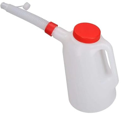 ATUMY Jerry Cans Oil Measuring Jug Sturdy with Scale Oil Pot W/Lid 5L Leakproof W/Spout Oil Jug Oil Container Fuel Can