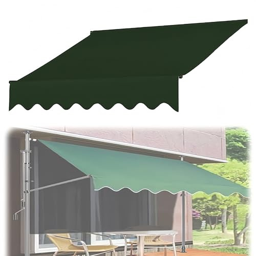 Markisenersatzstoff Sonnenschutz Klemmmarkise Höhenverstellbar Markise Stoff, Langlebiger Markisenstoff, Oxford-Stoff für den Außenbereich, Gartenmarkise, Ersatzstoff, Sonnenschutz, Unterstand(C,3m)