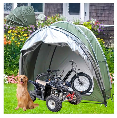 Tente 2 en 1 pour moto et vélo pour rangement extérieur – Design double porte pour un accès facile, protection durable pour 2 à 5 vélos