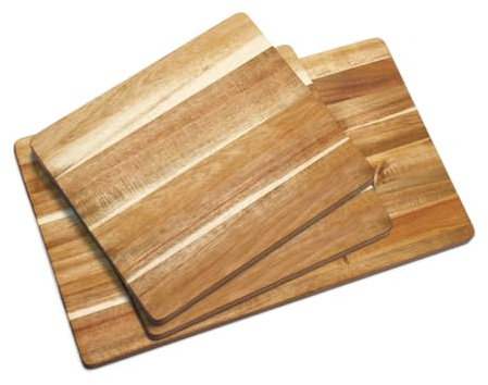 iWerk – Schneidebrett-Set aus Akazienholz | 3-teiliges Set: 2 kleine & 1 großes Holzbrett | Küchenbretter zum Schneiden & Servieren | Charcuterie Board | Geölte Schneidebretter aus Holz