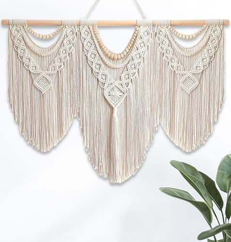 Gliterra Large Macrame Wall Hanging Handmade Boho Tapestry - Big Size Wall Art Decor for Living Room, Bedroom, Wedding, Home Decoration