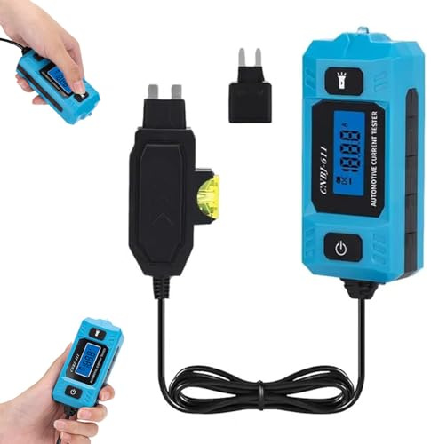 Tester per la sonda di guasto del circuito automobilistico, tester di corrente ad alta precisione, 20 A 48 V, controllo della lama del fusibile del relè per auto con luce anteriore e schermo LCD
