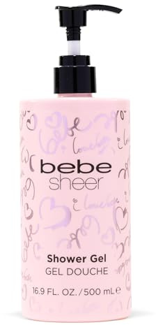 bebe Sheer Shower Gel - Gel Douche Hydratant Femme Pomme - Parfum Notes Florales Vertes - Laisse peau Hydratee Douce et Soyeuse - 500 ml