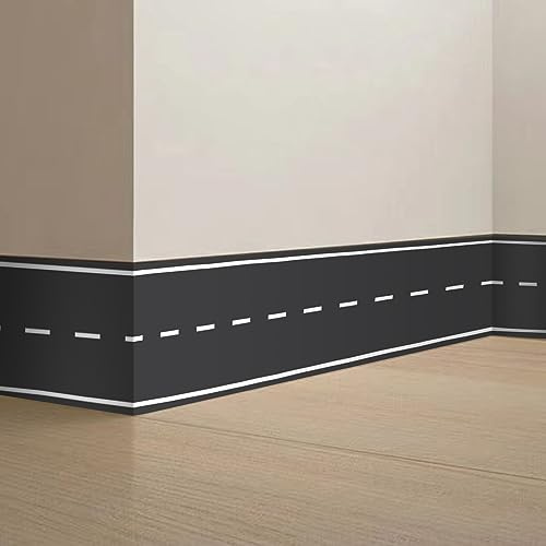 CIAODEKO Road Tape Wall Border Sticker Vehicle Decor Children's Room Race Track Wall Sticker Removable Wallpaper Vinyl Wall Pictures DIY Decorations