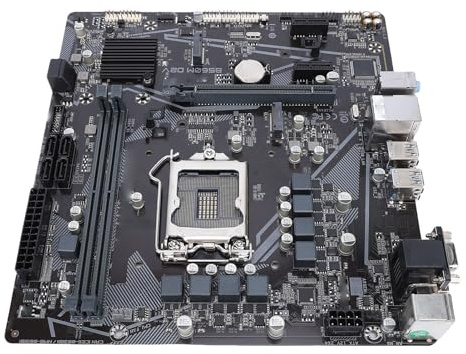 Tosuny Computer Motherboard, LGA1200 Sockel, Unterstützt Core I9 I7 I5 I3 10. 11. Generation, Micro ATX DDR4 3200 MHz, mit 6+2 Phasen Digitalstrom, für PCIe 4.0 X16 M.2 SSD VGA DVI