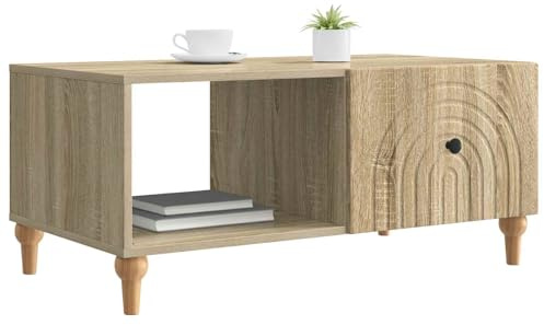 vidaXL Couchtisch Sonoma-Eiche 90 x 50 x 40 cm Holzwerkstoff, Modernes Wohnzimmertisch, Vintage-Look, multifunktional, viel Stauraum, toller Mittelpunkt, vielseitige Deko