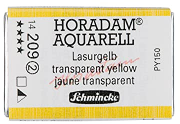 Schmincke - HORADAM® AQUARELL - Finest Artists' Watercolour Paints, 209 Transparent Yellow, 14 209 043, 1/1 pan