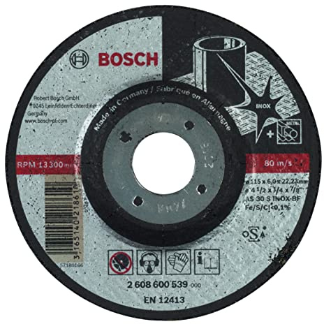 Bosch PRO Stainless Steel Schruppscheibe, 115 x 6 x 22,23 mm | für Edelstahl, Ø 115 mm, Professional Zubehör Kleiner Winkelschleifer