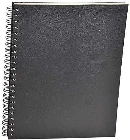 Clairefontaine 96666C - Skizzenbuch mit Doppelspirale und schwarzem Deckel, 24 x 30 cm, 100 Blatt, 90 g, weiß