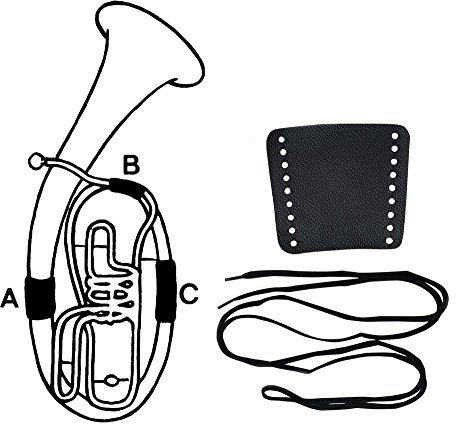 Gewa 720599 Handschutz Leder Bb-Tuba Teil B, Schnürverschluss