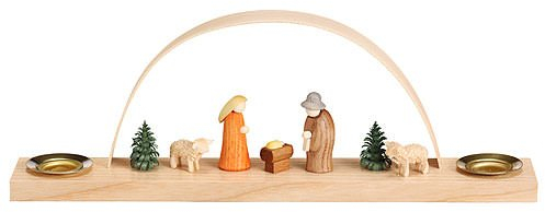 Theo Lorenz Miniaturbogen mit Krippenfiguren - 22 x 7,5cm - Original Erzgebirge Schwibbögen