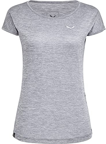 Salewa Damen Blusen & T-shirts Puez Melange Dry W S/S Tee, quiet shade melange, 50/44, 00-0000026538