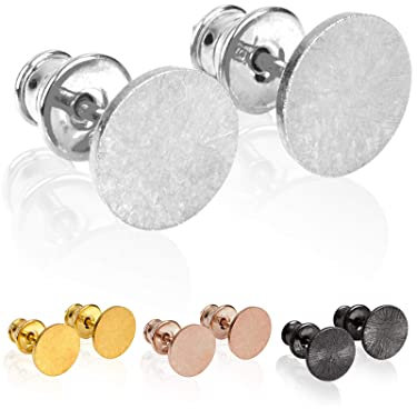 modabilé Damen Ohrstecker Rund aus 925 Sterling Silber (8mm) CIRCLE Ohrringe Silber Rhodiniert inkl. Geschenk-Etui I Made in Europe - Rhodiniert