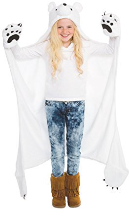 Fin Fun Snowcap Polar Bear Wearable Hooded Blanket by Wild Things