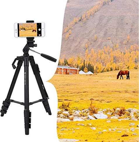 Fotopro X1 DIGI-3400 Kompaktstativ mit 4 3-Achsen-Kugelgelenken, mit Smartphone Adapter (SJ-85) und Adapter für Actionkamera (GA-1)
