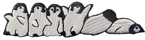 Aufnäher, bestickt, Design: Niedlicher Pinguin, zum Aufbügeln oder Aufnähen