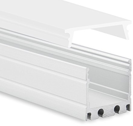 LED-Gigant Aluminium Profil N2 mit opale abdeckung 2 Meter lang (N2 profil alu)