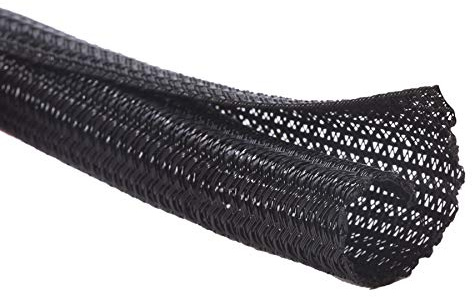 Alex Tech 25ft - 1/8 inch Cord Protector Wire Loom Tubing Cable Sleeve Split Sleeving For USB Cable Power Cord Audio Video Cable – Protect Cat From Chewing Cords - Black