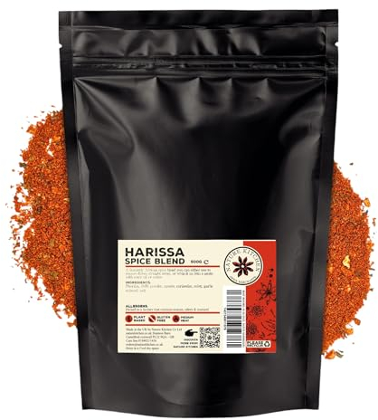 Nature Kitchen Moroccan Harissa 500g Large Bag Of Seasoning Spices And Herbs. Gluten-Free and Vegan, Everyday Cooking Blends For Marinades, Sauces, Frying, Baking Or Grilling, Morroco Harisa Spice